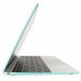 MacBook 12''  with Retina Display - 2 in 1 Clear Matte Turquoise Soft-Touch Plastic Hard Protective Case Cover